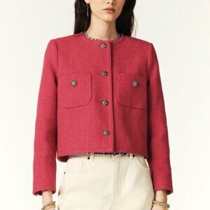 Ba&sh Meredith Boucle Jacket in Raspberry